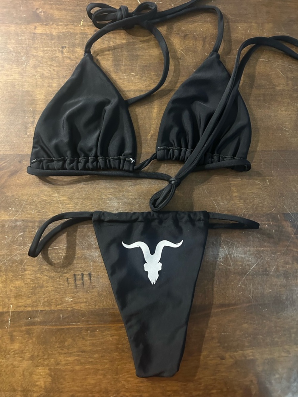 New no Tags Ignite Co by Dan Bilzerian Black & White Tri-Top Rio Bottom Bikini - Picture 11 of 13